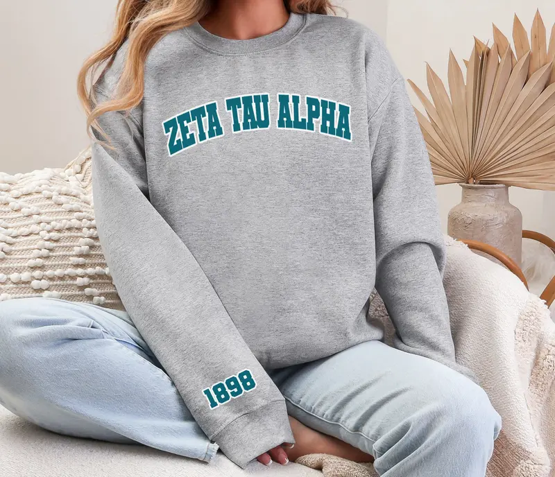 Zeta Tau Alpha Varsity Crewneck 1898 1