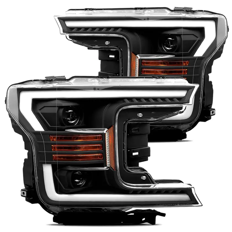 Alpharex 880186 Projector Headlights – Plank-Style Design, Matte Black Housing 1