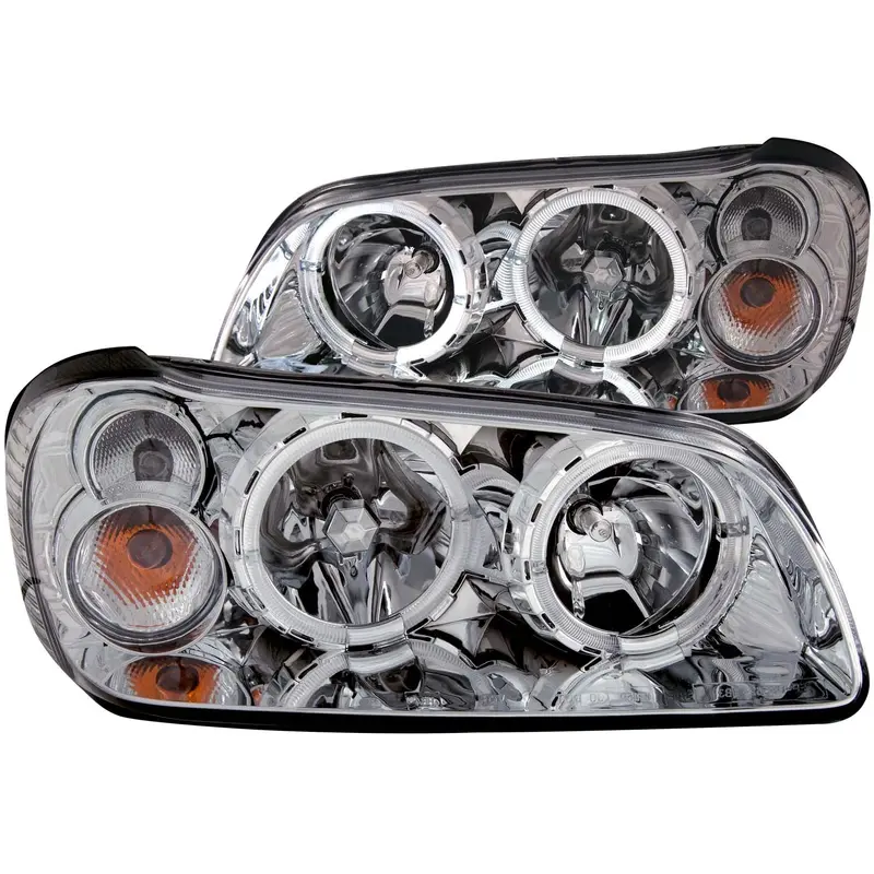Anzo Usa 121202 Led Halo Projector Headlight Set – Clear Lens, Chrome Housing, Ccfl Accent Ring (Pair) 1
