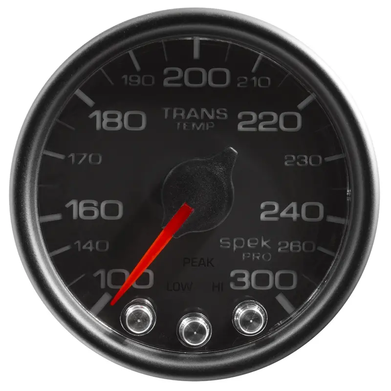 Autometer P34232 2-1/16-Inch Transmission Temperature Gauge – 300°F Range, Stepper Motor, Black On Black 1