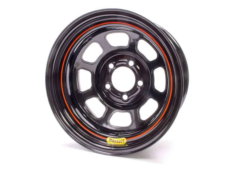 Bassett Black Rolled Steel Wheel – 15X7, 5X4.75 Bolt Pattern, 3.75" Backspace 1