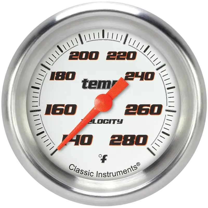Classic Instruments Vs326Wapf-06 Velocity White Temperature Gauge – 2-5/8" Full-Sweep Dial 1
