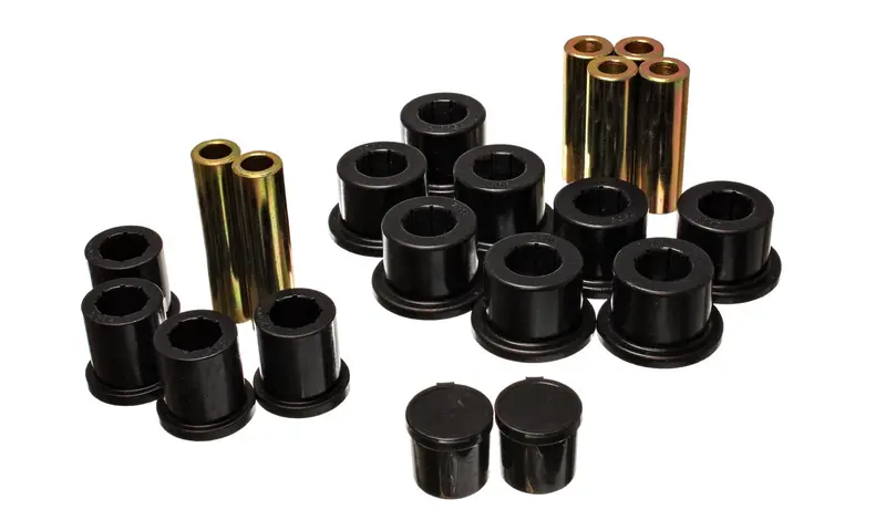 Energy Suspension 5.2118G Rear Leaf Spring Bushing Kit – Black Polyurethane, Performance Grade 1