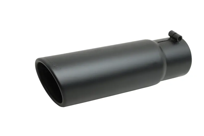Gibson 500655-B Exhaust Tip – Black Ceramic-Coated, Rolled Edge, Angled Design 1