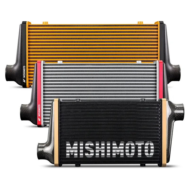 Mishimoto Matte Black Intercooler Core – 525Mm Offset Design With V-Band Anodized Mounting 1