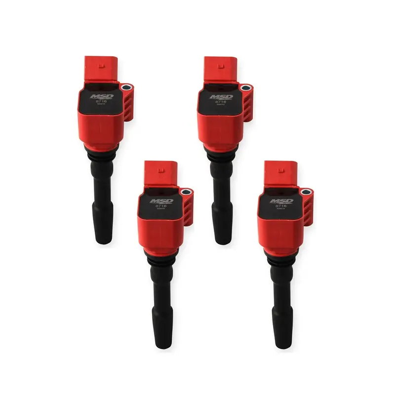 Msd 87164 Blaster Direct Ignition Coil Set; Direct Bolt-In Replacement; Red; 4 Pk.; 1
