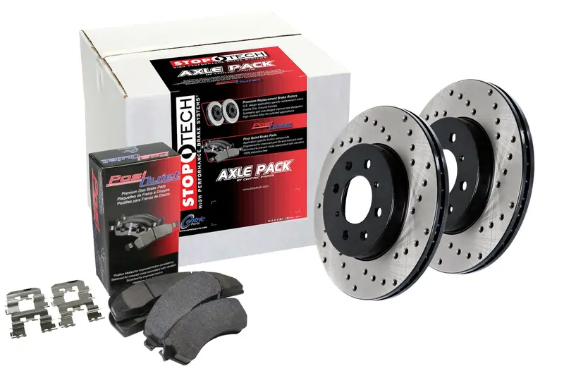 Stoptech Street Axle Pack – Drilled Front Brake Rotor Kit For Daily Drivers And Light Performance Use 1
