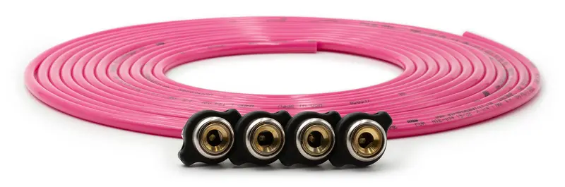 Up Down Air 340-4100-Pnk 240-Inch Tire Inflator Hose – Pink, Includes Four Quick-Release Chucks 1